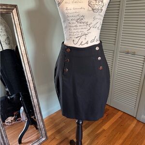 H&M Black Pencil Skirt with Button Accents